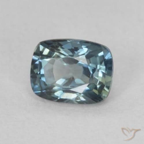 0.70ct Natural Teal Sapphire, Cushion Cut, 5.5x4.2 mm