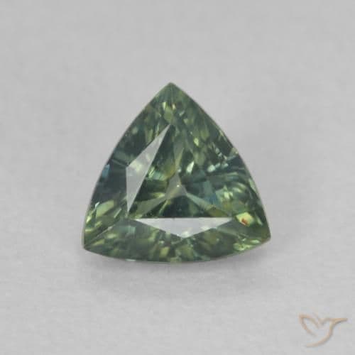 0.52ct Natural Green Sapphire, Trillion, 5x4.8 mm