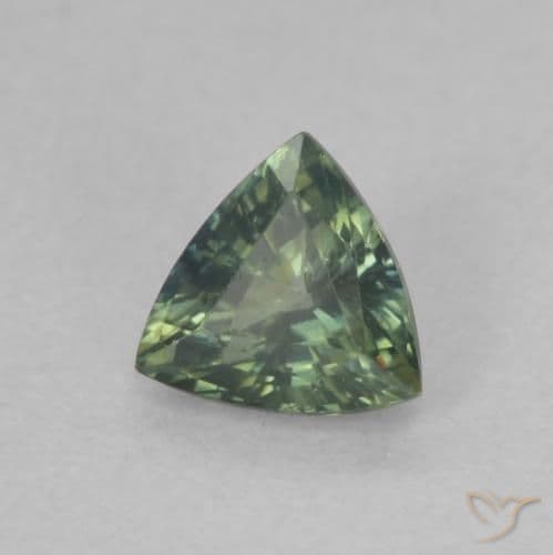 0.52ct Natural Green Sapphire, Trillion, 5x4.8 mm