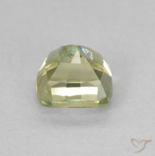 0.59ct Light Sage Green Sapphire, Cushion Cut, 4.3x4.3 mm