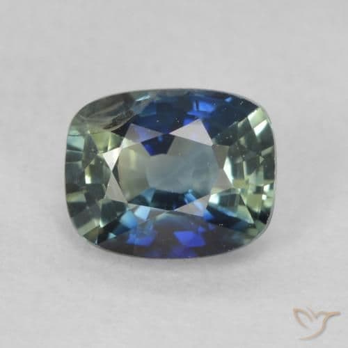 0.60ct Natural Teal Sapphire, Cushion Cut, 5.1x4.1 mm