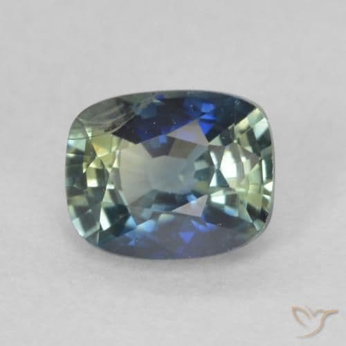 0.60ct Natural Teal Sapphire, Cushion Cut, 5.1x4.1 mm