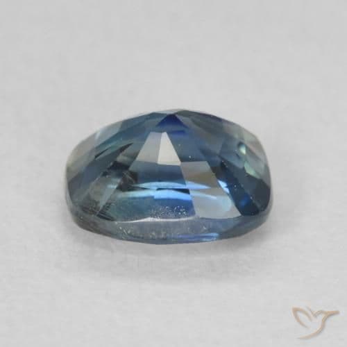 0.60ct Natural Teal Sapphire, Cushion Cut, 5.1x4.1 mm