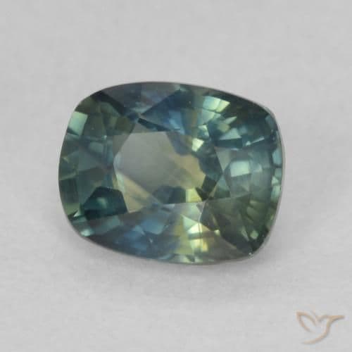 0.66ct Natural Multicolor Sapphire, Cushion Cut, 5.4x4.3 mm