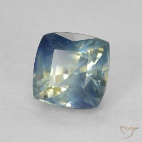 0.74ct Natural Multicolor Sapphire, Cushion Cut, 4.6x4.6 mm