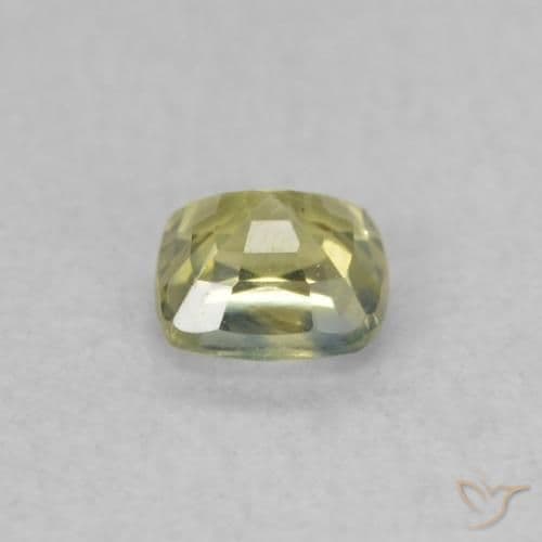 0.38ct Light Yellow Sapphire, Cushion Cut, 3.9x3.8 mm