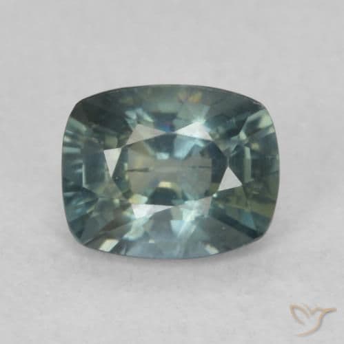 0.73ct Light Forest Green Sapphire, Cushion Cut, 5.7x4.6 mm