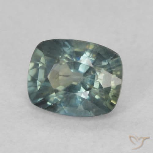 0.73ct Bluish Green Sapphire, Cushion Cut, 5.6x4.5 mm