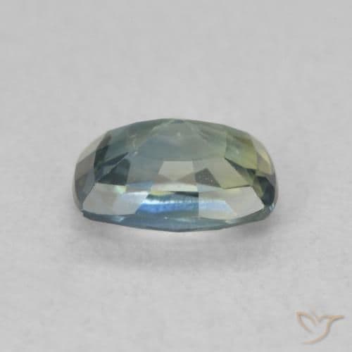 0.75ct Yellowish Green Sapphire, Cushion Cut, 5.9x4.2 mm