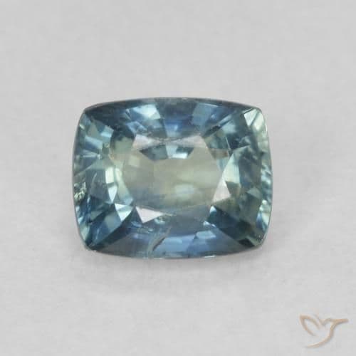 0.85ct Natural Teal Blue Sapphire, Cushion Cut, 5.6x4.5 mm