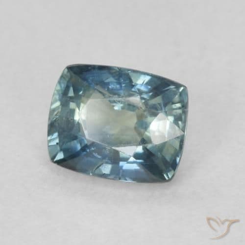 0.85ct Natural Teal Blue Sapphire, Cushion Cut, 5.6x4.5 mm