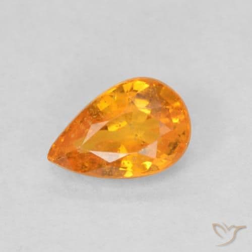 0.56ct Natural Apricot Orange Sapphire, Pear Shape, 6.1x4 mm