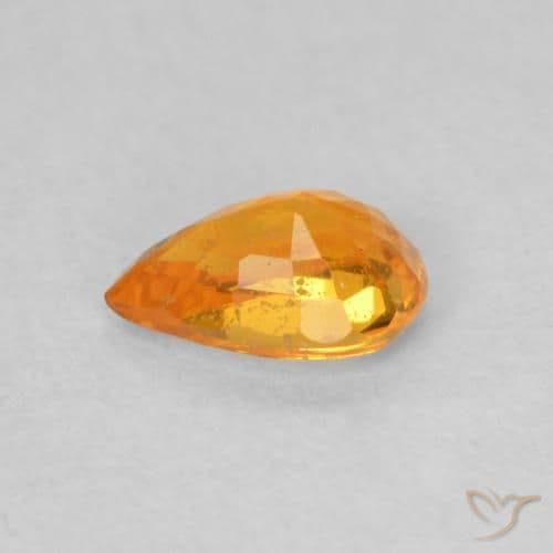 0.56ct Natural Apricot Orange Sapphire, Pear Shape, 6.1x4 mm