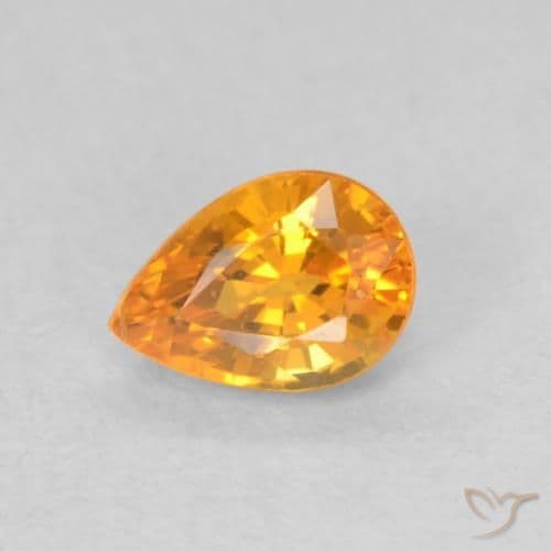 0.62ct Apricot Orange Sapphire, Pear Shape, 5.9x4.1 mm