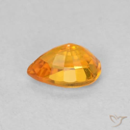 0.62ct Apricot Orange Sapphire, Pear Shape, 5.9x4.1 mm