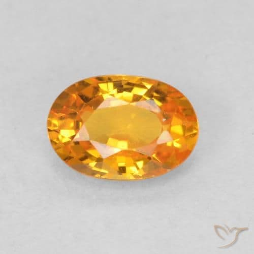 0.68ct Natural Bright Orange Sapphire, Oval Cut, 6.1x4.3 mm