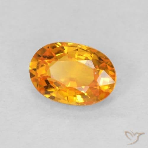 0.68ct Natural Bright Orange Sapphire, Oval Cut, 6.1x4.3 mm