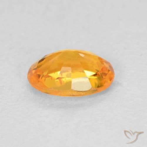 0.68ct Natural Bright Orange Sapphire, Oval Cut, 6.1x4.3 mm