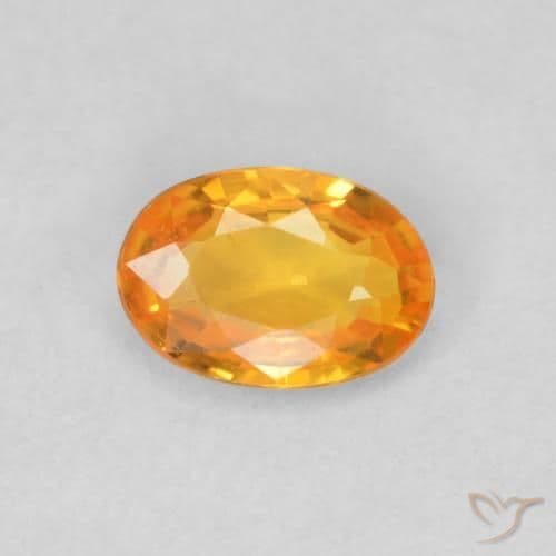 0.53ct Natural Bright Orange Sapphire, Oval Cut, 5.9x4.1 mm
