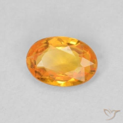 0.53ct Natural Bright Orange Sapphire, Oval Cut, 5.9x4.1 mm