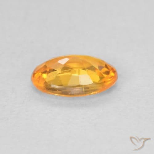 0.53ct Natural Bright Orange Sapphire, Oval Cut, 5.9x4.1 mm
