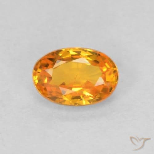 0.61ct Natural Bright Orange Sapphire, Oval Cut, 5.8x4 mm