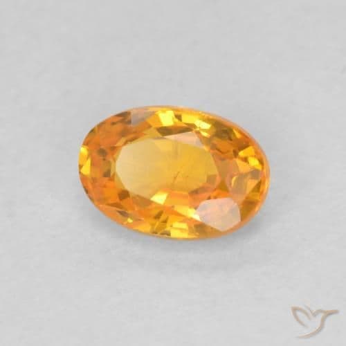 0.61ct Natural Bright Orange Sapphire, Oval Cut, 5.8x4 mm