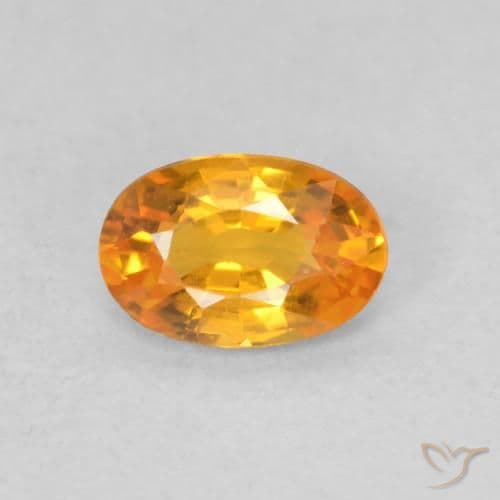 0.55ct Natural Bright Orange Sapphire, Oval Cut, 5.9x4 mm