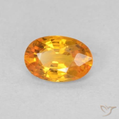 0.55ct Natural Bright Orange Sapphire, Oval Cut, 5.9x4 mm