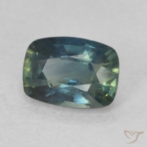 0.80ct Natural Teal Sapphire, Cushion Cut, 6.1x4.4 mm