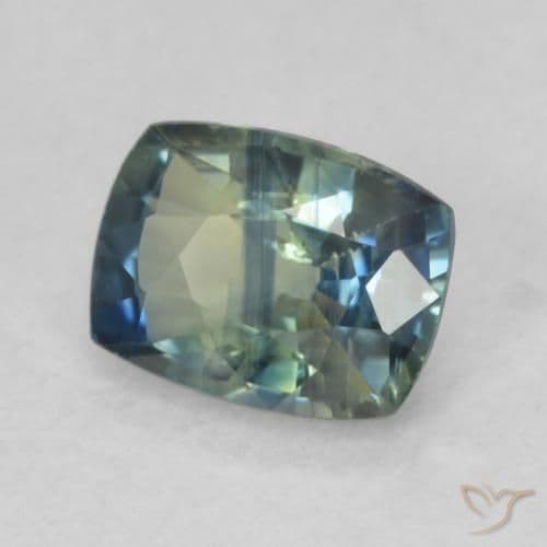 0.88ct Natural Multicolor Sapphire, Cushion Cut, 6.2x4.8 mm