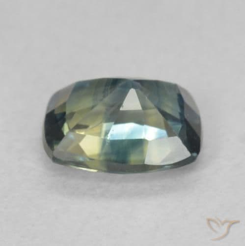 0.88ct Natural Multicolor Sapphire, Cushion Cut, 6.2x4.8 mm