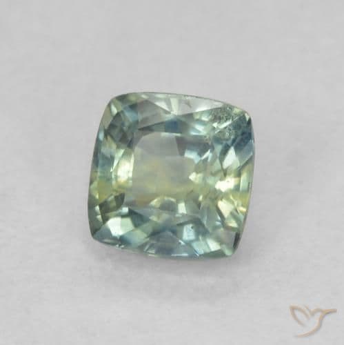 0.63ct Natural Multicolor Sapphire, Cushion Cut, 4.5x4.5 mm