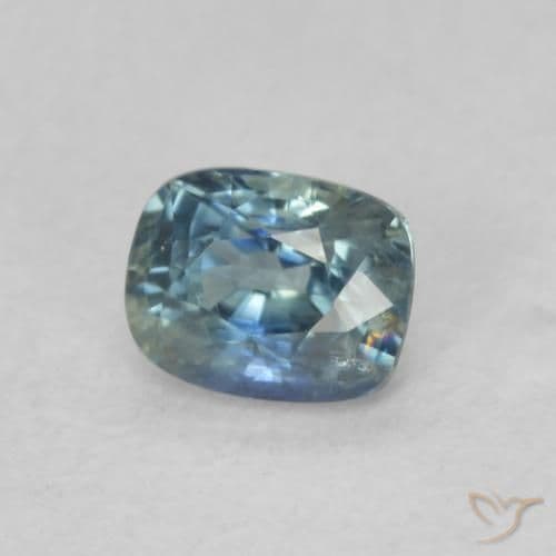 0.59ct Natural Teal Sapphire, Cushion Cut, 5x3.9 mm