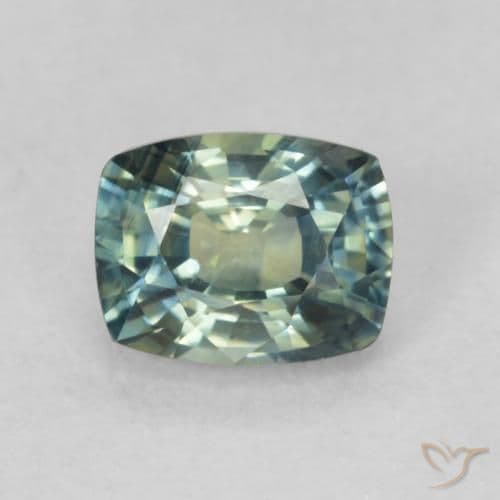 0.72ct Natural Teal Sapphire, Cushion Cut, 5.4x4.3 mm