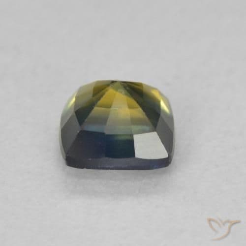 0.67ct Yellowish Green Sapphire, Cushion Cut, 4.6x4.5 mm