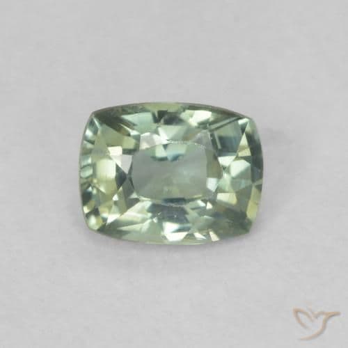 0.47ct Light Forest Green Sapphire, Cushion Cut, 5x3.9 mm