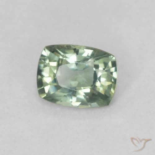 0.47ct Light Forest Green Sapphire, Cushion Cut, 5x3.9 mm