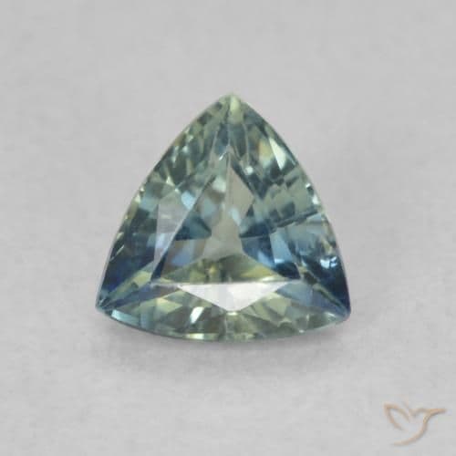 0.56ct Natural Bluish Green Sapphire, Trillion, 5.3x5.1 mm