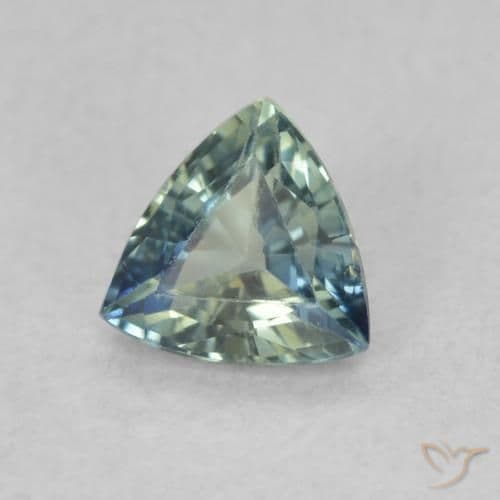 0.56ct Natural Bluish Green Sapphire, Trillion, 5.3x5.1 mm