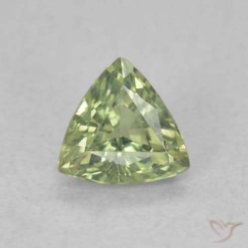 0.50ct Medium Light Green Sapphire, Trillion, 5x4.8 mm