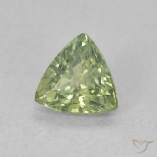 0.55ct Natural Warm Green Sapphire, Trillion, 5x4.8 mm