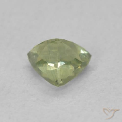 0.55ct Natural Warm Green Sapphire, Trillion, 5x4.8 mm