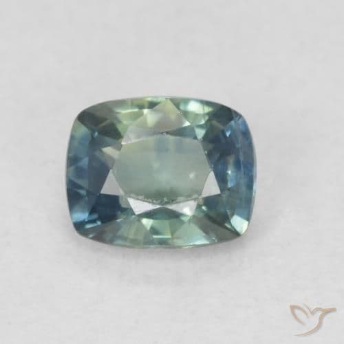 0.60ct Natural Teal Sapphire, Cushion Cut, 5.1x4.1 mm