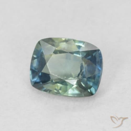 0.58ct Natural Multicolor Sapphire, Cushion Cut, 5.2x4.2 mm