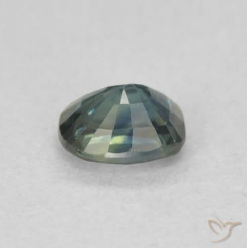 0.49ct Natural Teal Sapphire, Cushion Cut, 4.9x3.9 mm
