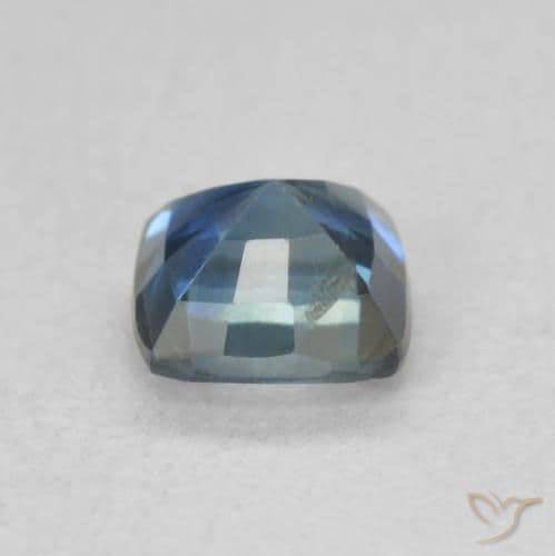0.76ct Natural Teal Sapphire, Cushion Cut, 4.8x4.8 mm