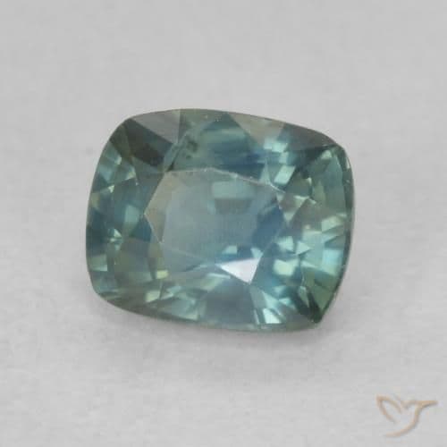 0.84ct Natural Teal Sapphire, Cushion Cut, 5.7x4.6 mm
