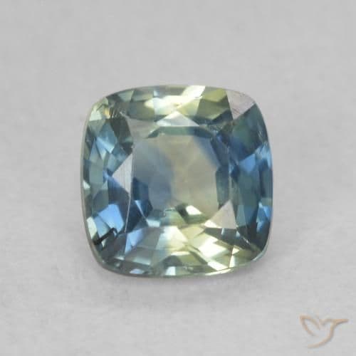 0.82ct Natural Multicolor Sapphire, Cushion Cut, 5.2x5.2 mm