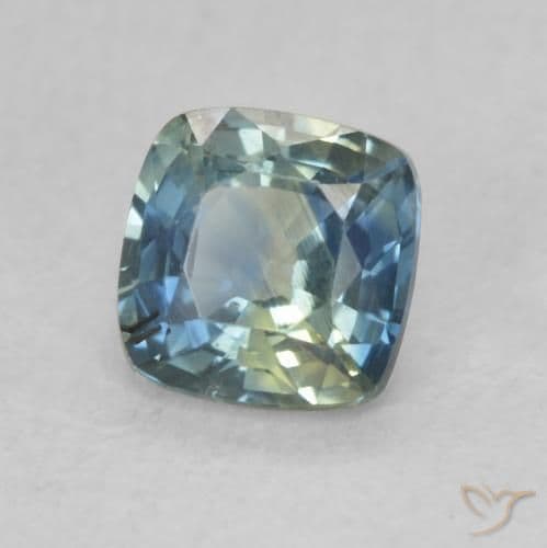 0.82ct Natural Multicolor Sapphire, Cushion Cut, 5.2x5.2 mm